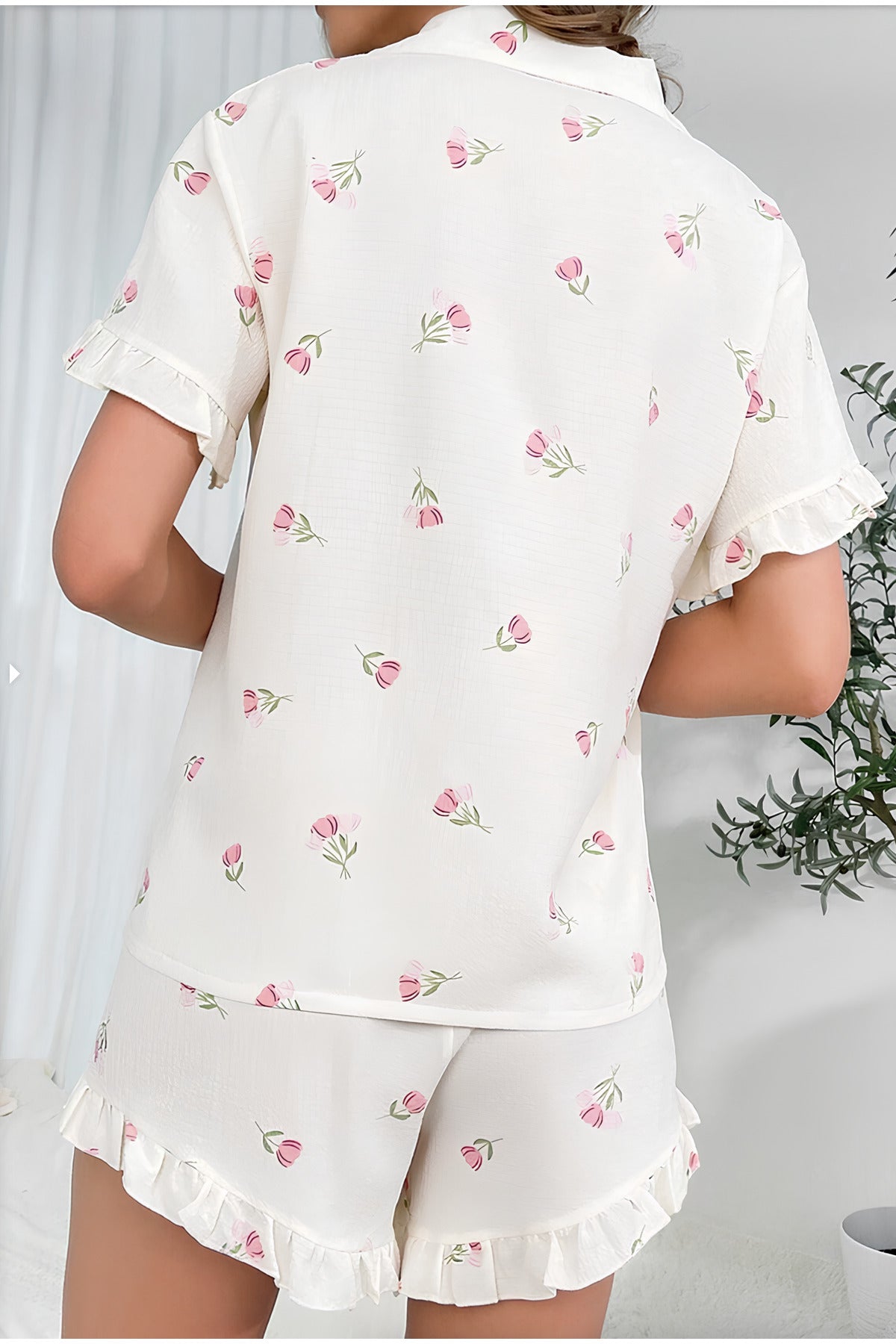 Slimora™ Blossom Breeze Pijama Takımı | Premium Yazlık Şortlu Ev Giyimi