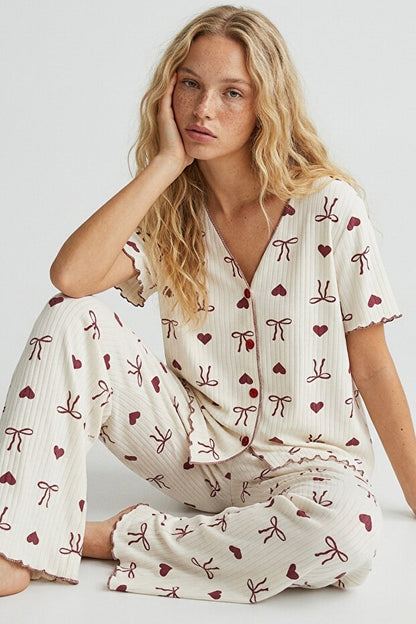 Slimora™ Sweet Harmony Pijama Takımı | Premium Uzun Paçalı Ev Giyimi