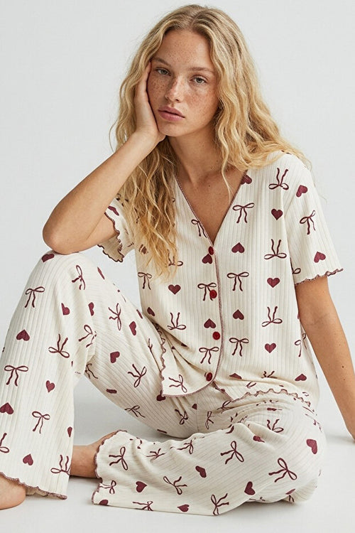 Slimora™ Sweet Harmony Pijama Takımı | Premium Uzun Paçalı Ev Giyimi