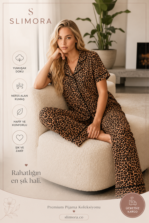 Slimora™ Wild Elegance Leopar Pijama Takımı