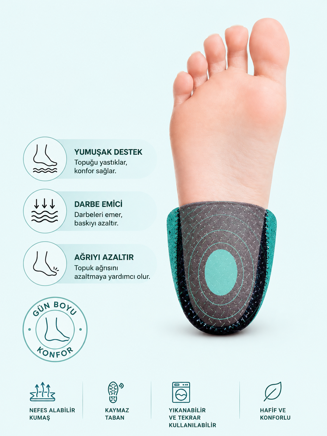Slimora™ ComfortStep | Silikon Destekli Topuk Çorabı – 2'li Set