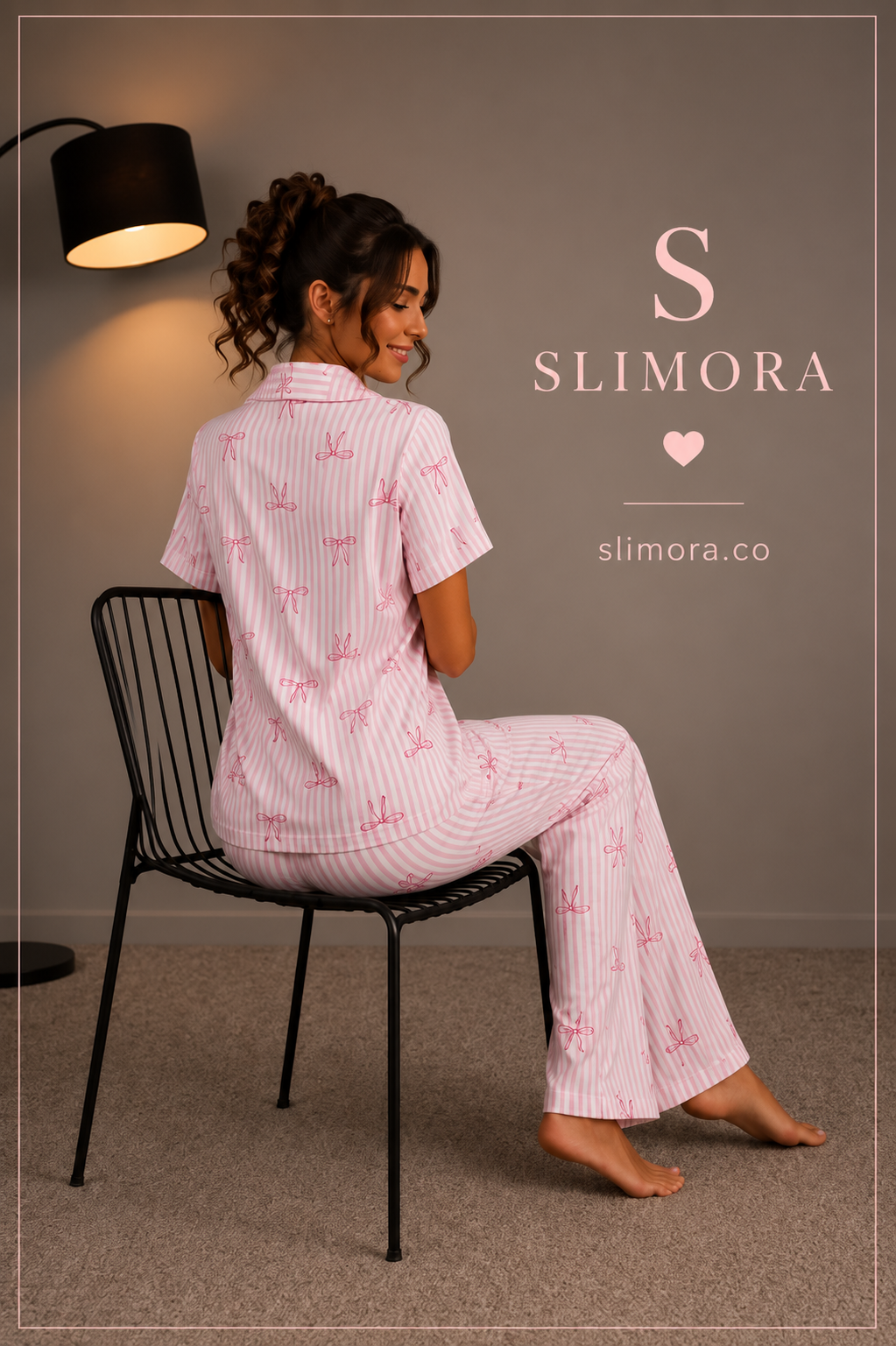 Slimora™ Pink Ribbon Dream Yazlık Pijama Takımı