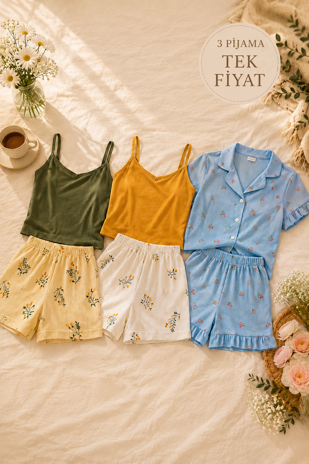 Slimora™ Golden Trio | 3'lü Premium Pijama Seti