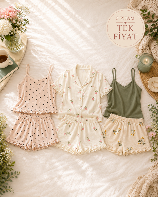 Slimora™ Nature Trio | 3'lü Premium Pijama Seti