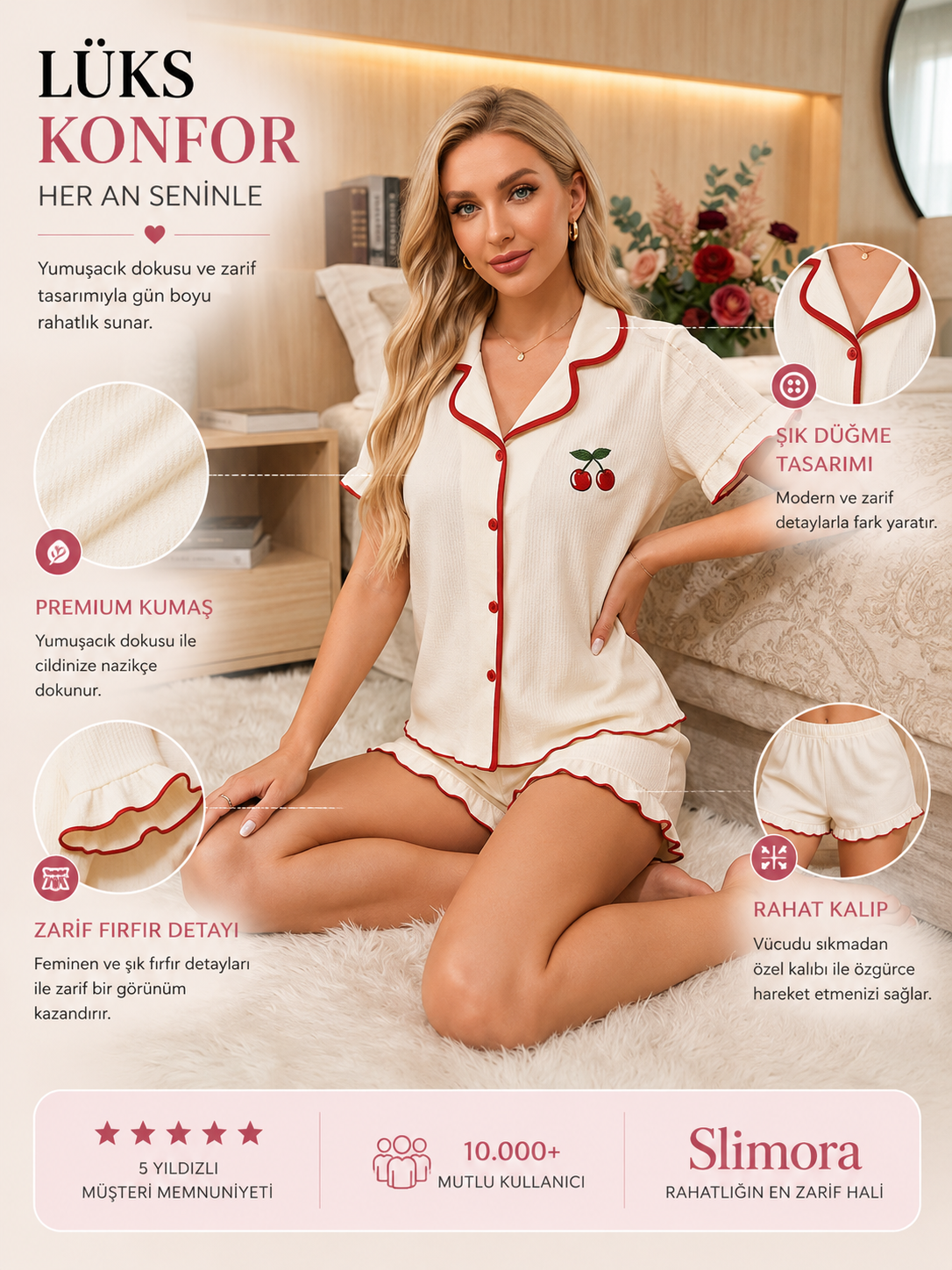 Slimora™ Cherry Dream Pijama Takımı